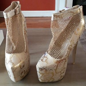 Snakeskin Print Heels